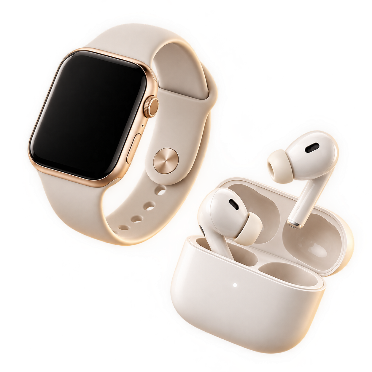 Smartwatch and earbuds